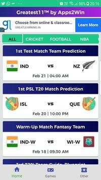 Greatest11™ -Guide for Dream11 and IPL2020 Team screenshot 1