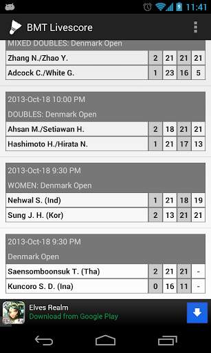 BMT Livescore screenshot 2