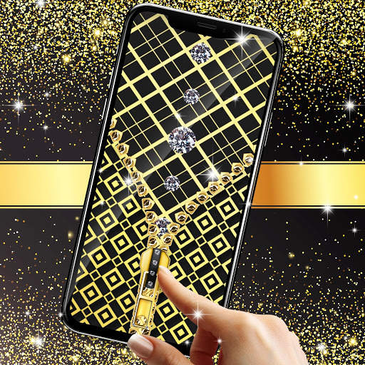 Gold black lock screen screenshot 6