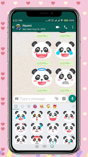 Cute Panda Emoji Stickers - Add to Chats App Free screenshot 1