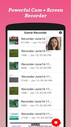 Face Game Recorder - Screen & Camera Recorder screenshot 1