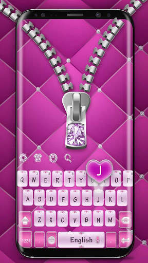 Diamond Zip Pink Keyboard screenshot 2