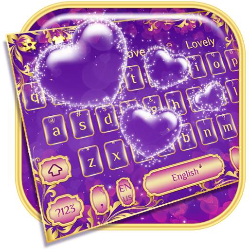 Purple Love Bubble Keyboard 10001002