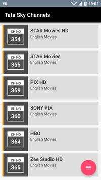 Channel List Tata Sky screenshot 1