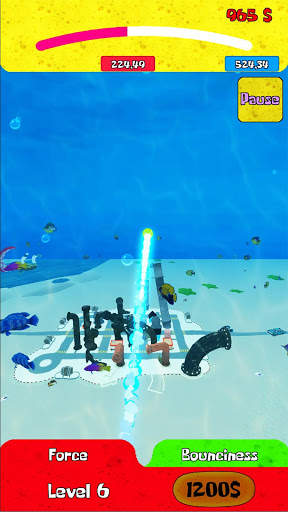 Sponge Tennis Simulator. 3D Bottom City Clash screenshot 2