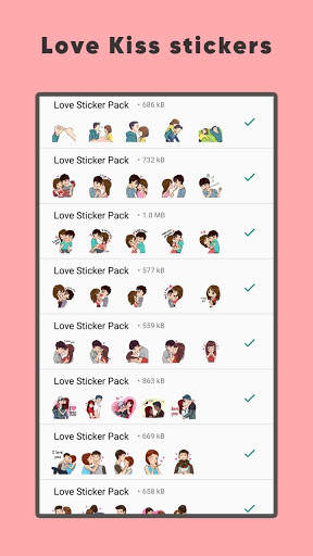 Love Stickers for Whatsapp , Couple Kiss Stickers screenshot 2
