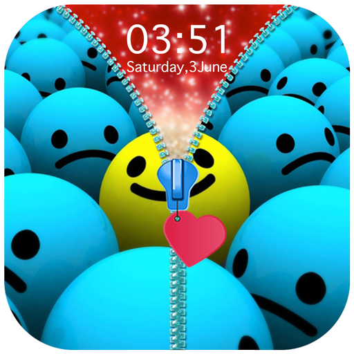 Emoji Zipper Lock Screen icon