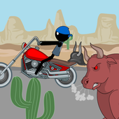 Stickman mentalist. Mad biker icon