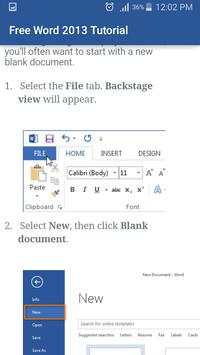 Free Word 2013 Tutorial screenshot 2