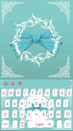 Cute pink green lace Bow Keyboard skin screenshot 4
