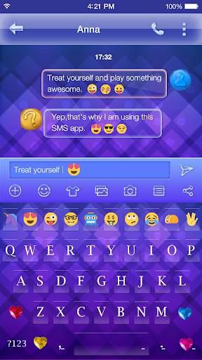 Purple Emoji Keyboard Wallpaper screenshot 3