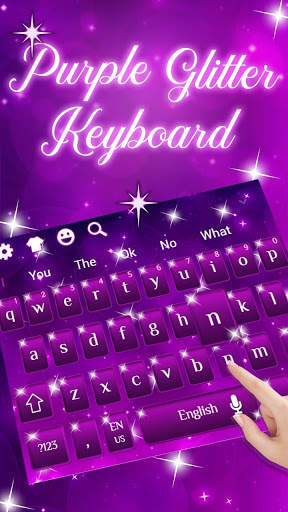 New Purple Glitter Keyboard Theme screenshot 1