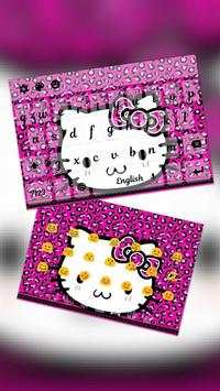 Pink Sweet Diamond Kitty Keyboard tema wallpaper screenshot 1