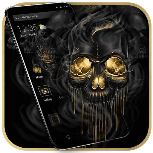 Gold Black Horrific Skull APUS Launcher Theme 42.0.1001