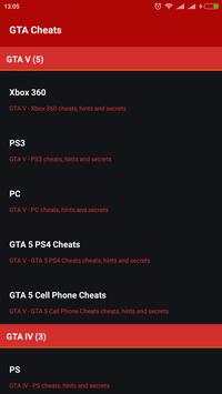 Total Cheats Code For GTA स्क्रीनशॉट 1