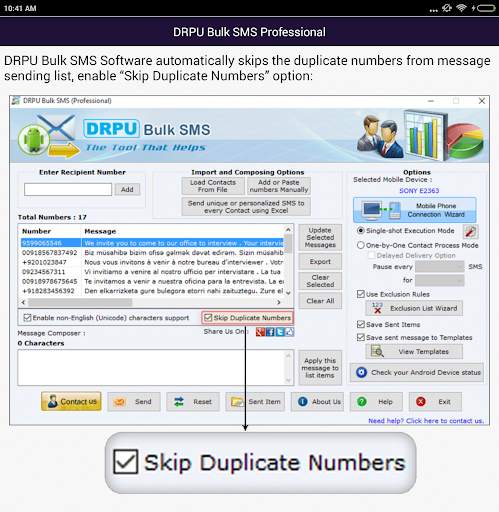 Bulk SMS Software Mobile help screenshot 11