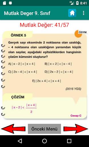 Mutlak Değer 9. Sınıf Matematik Konu Anlatımı Test screenshot 3