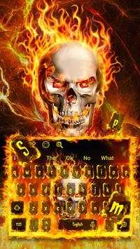 Fire Skull Flaming Keyboard Theme screenshot 1