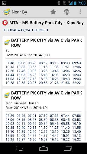 New York MTA Schedule screenshot 2
