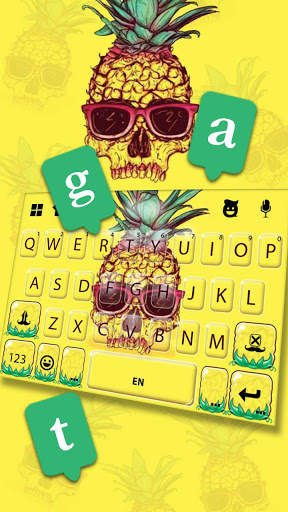 Cool Pineapple Skull Keyboard Theme screenshot 3