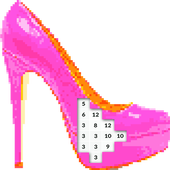 Coloring Book 2019 Girl Shoes Pixel Art icon