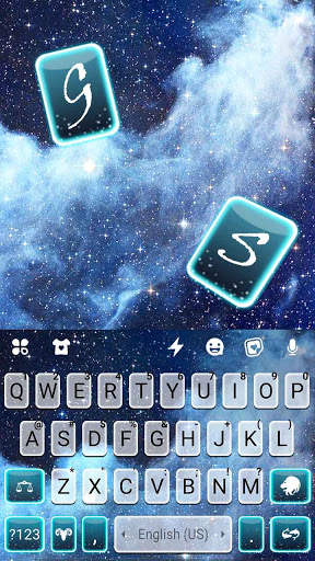Night Sky Clouds Keyboard Background screenshot 6