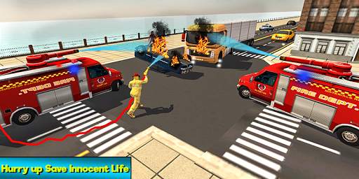 Heavy Ladder Fire Truck City Rescue 2019 screenshot 2