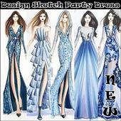 Design Sketch Party Dress icon