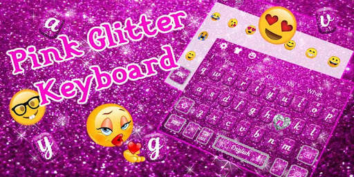 Pink Glitter Keyboard Theme screenshot 5