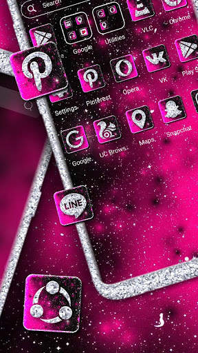 Black Pink Glitter Launcher Themes screenshot 3