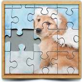 cute dog photo Jigsaw puzzle game logo