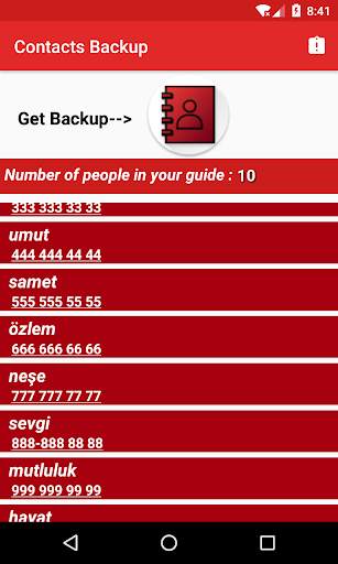 Contacts Backup screenshot 5