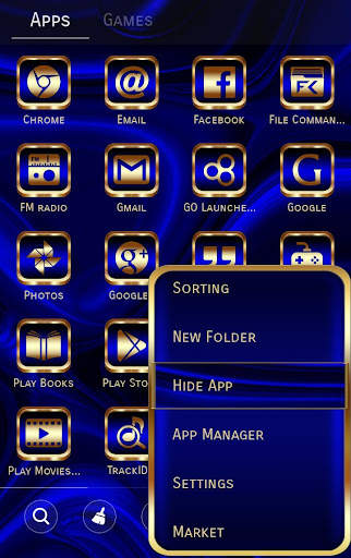 Abstract Blue Go Launcher theme screenshot 2