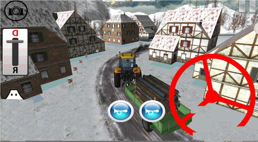 Tractor Drive: Wood Cargo Snowy Farm Roads screenshot 2