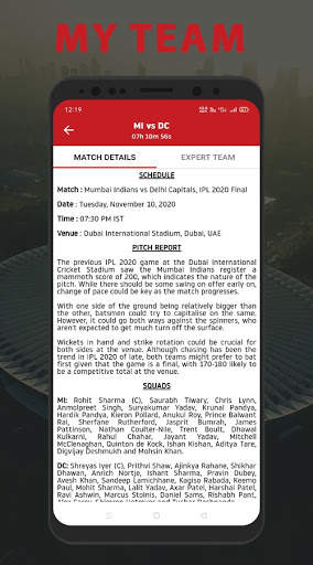 My11 -Fantasty Tips For Dream11,My11Cricle Cricket screenshot 1