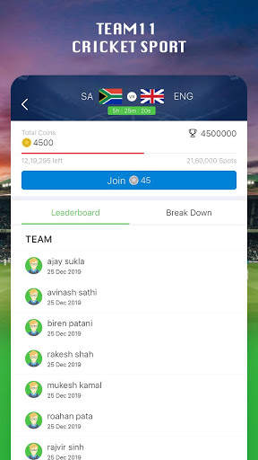 Team11 Cricket Sport screenshot 5