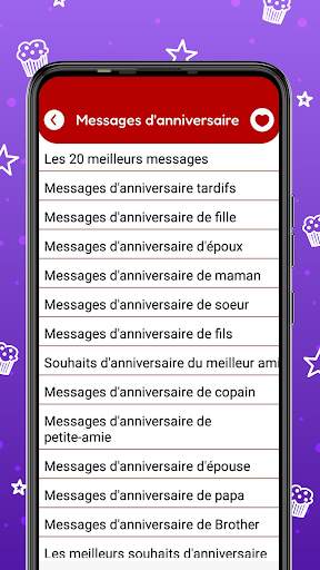 Cartes d’anniversaire Messages screenshot 1