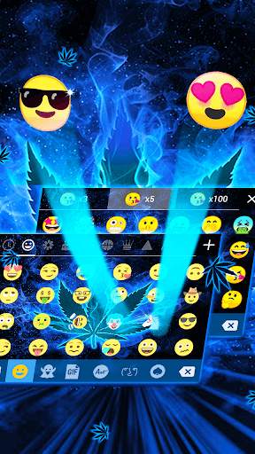 Neon Weed Rasta Keyboard Theme screenshot 3