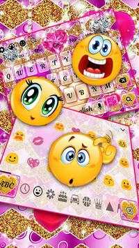 Pink Gold Heart Keyboard 3 تصوير الشاشة