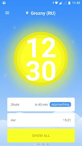 1Muslim - Prayer times, Azan, Qibla screenshot 1