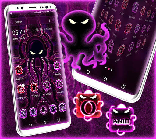 Purple Octopus Launcher Theme screenshot 4