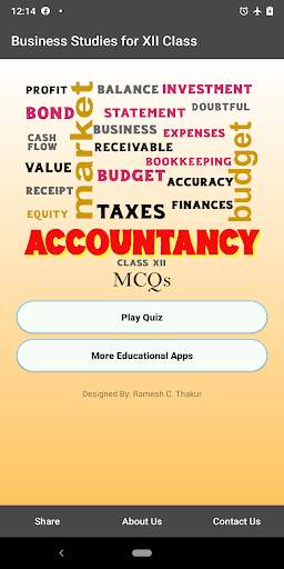 Accountancy XII Class MCQs скриншот 1
