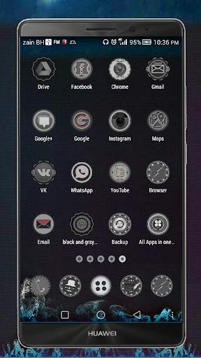 Black go launcher theme screenshot 2