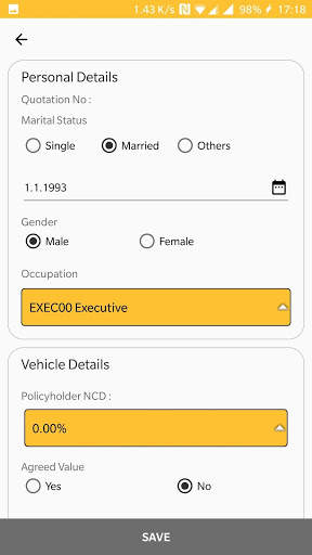 Detariff Motor Mobile Application screenshot 3