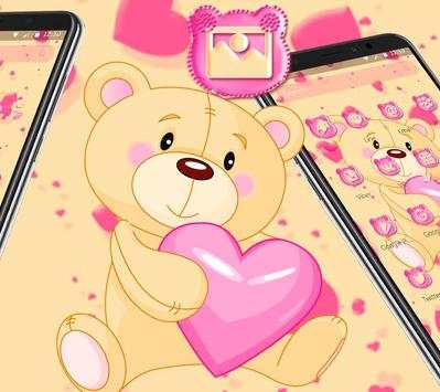 Cute Teddy Love Launcher Theme 💗 2 تصوير الشاشة