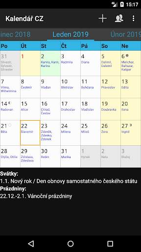Kalendář CZ screenshot 1