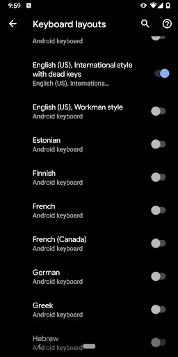 US-International External Keyboard Layout screenshot 2