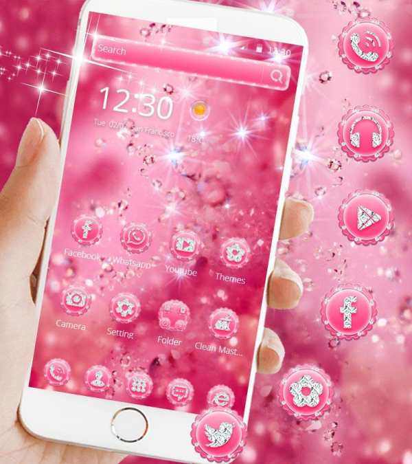 Pink Diamond Theme Wallpaper Glitter screenshot 1
