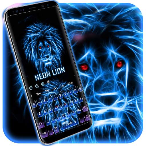Neon Lion Keyboard Theme 10001001