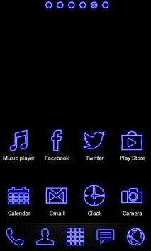 Blue Neon Free Theme 1 تصوير الشاشة